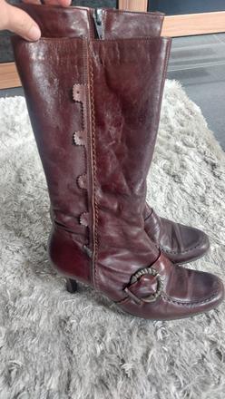 Hnedé kozenne vyteplene cizmy, 36