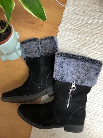 Čierne čižmy/ zimné čižmy/ zateplené čižmy, tamaris,39