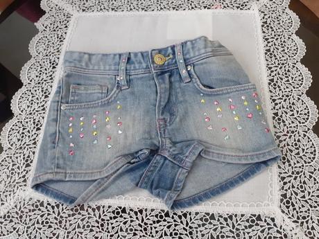 Riflove sortky s trblietkami pre 4 az 5 rocne diev, h&m,110