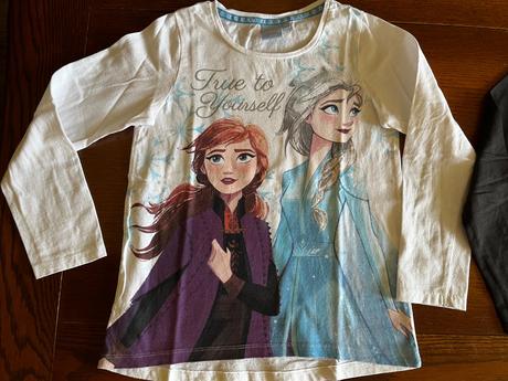Tričká elsa a anna frozen 122/128 dvojset, h&m,122