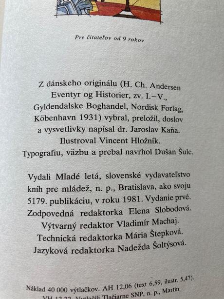 Snežienka h. ch. andersen-prvé vyd.1981, 