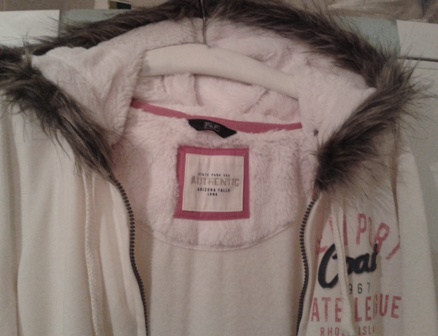 Mikina biela s kapucou, velkost 38 -m, cherokee,m