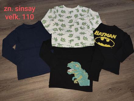 4x chlapčenské tričko s dlhým rukávom, sinsay,104