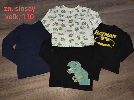 4x chlapčenské tričko s dlhým rukávom, sinsay,104