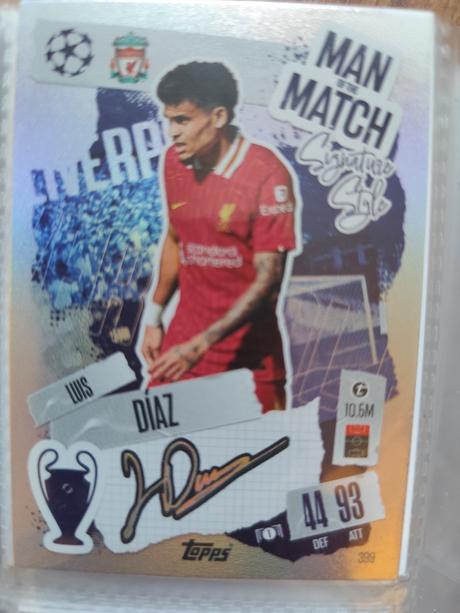 Futbalové match attax 2024/25 man of the match,
