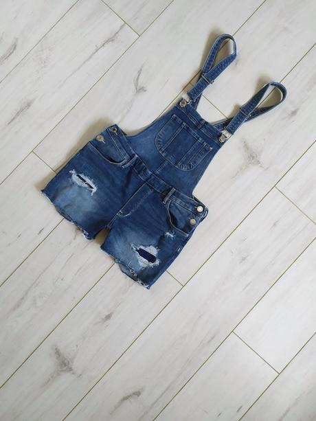 Trhané jeansové kraťase s trakmi h&m, h&m,164
