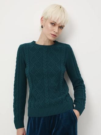 Smaragdový pulovrik z priadze, medicine, xs