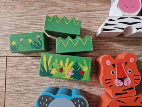 Drevené kocky zvieratka, 