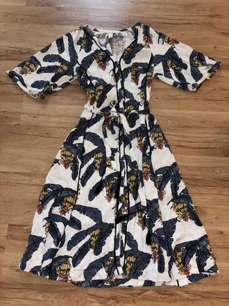 Ľanové šaty h&m 34, h&m,34 / xs