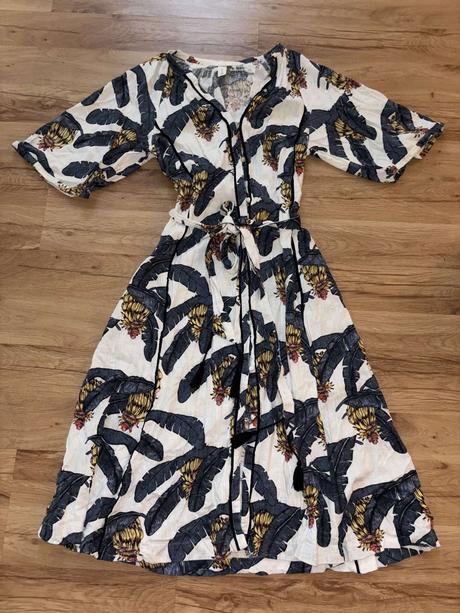 Ľanové šaty h&m 34, h&m,34 / xs