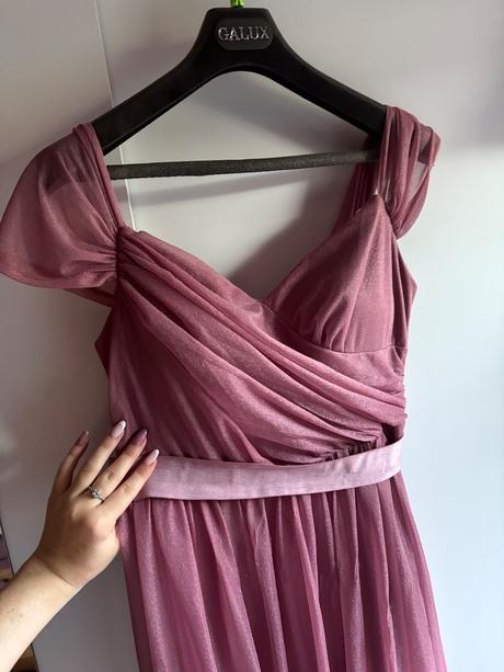 Ružové dlhé spoločenské šaty, m