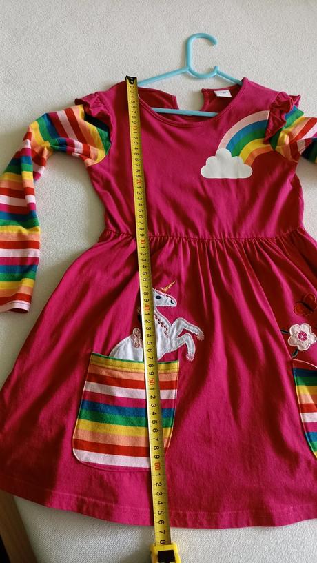 Bavlnené dúhové šaty veľ. 128, 128