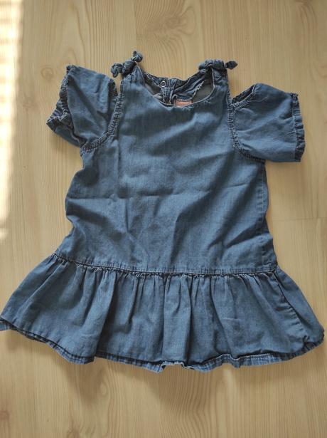 Riflová tričko/šaty 98, 98