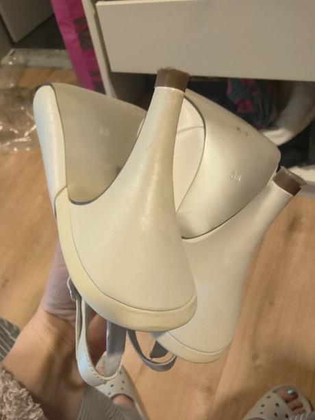 Biele kožené lodičky, tamaris,38