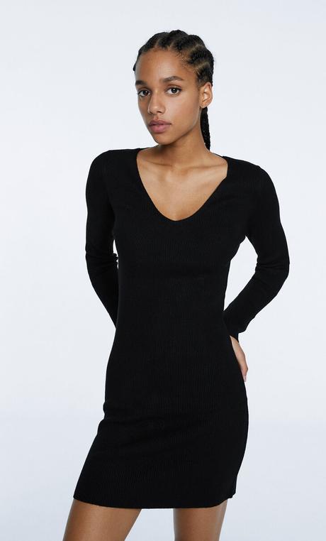 Svetrové pletené rebrované priliehavé včkový, stradivarius,xs