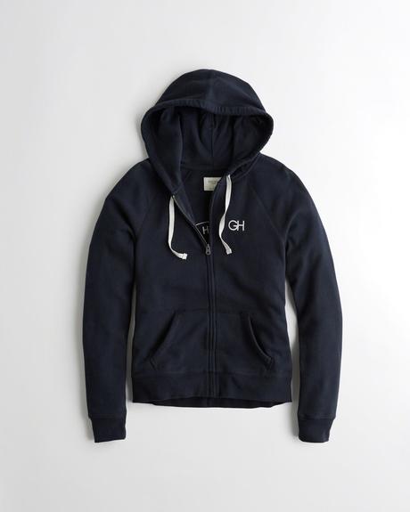 Navy - modra mikinka s kapuckou gilly hicks s, abercrombie&fitch,s