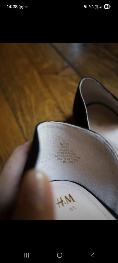 Čierne špicaté baleríny, h&m,41