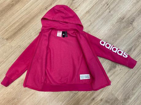 Adidas ružová dievčenská mikina - uk 9-10, adidas
