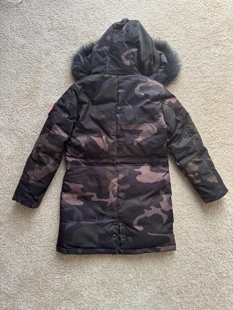 Detska perova dlha bunda s pravou kožušinou, 152