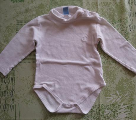 Biele body s golierom, navigare, 74-80 cm, 80