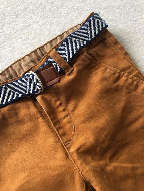 Hnedé nohavice s opaskom, h&m,98