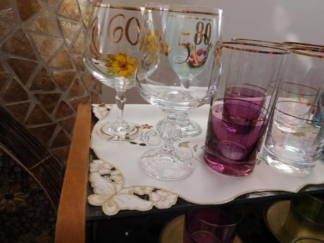 Jubilejné poháre borske sklo, farebné sklo poháre,