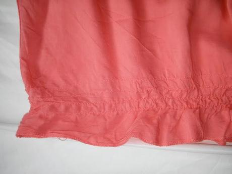 Lososové tričko s čipkou - uni veľkosť, l