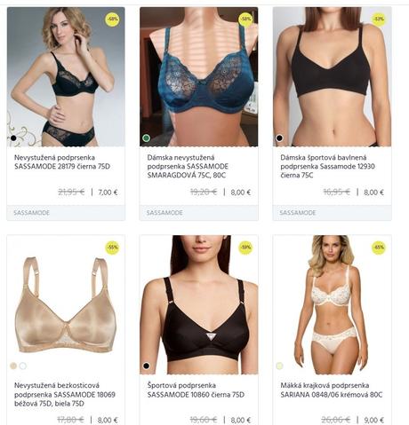 Nevystužené podprsenky zo zruš. eshopu rôzne, 70b - 100b