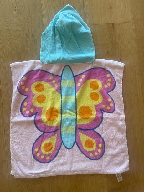 Pončo na pláž - vzor motýľ, 