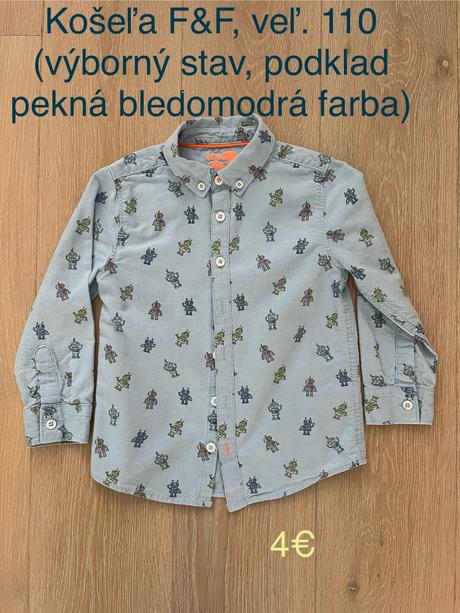 Košeľa f&f veľ. 110, f&f,110