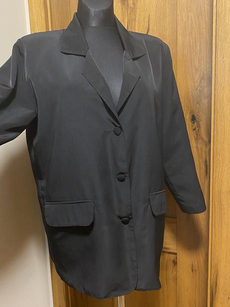 Lesklé čierne sako, xl