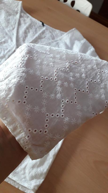 Biela blúzka madeirového vzhľadu, h&m,44