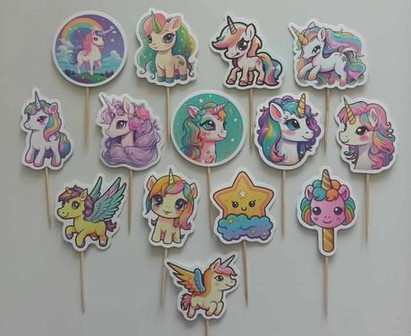 Tortový zápich jednorožec (15ks) - skladom, nv-15, 