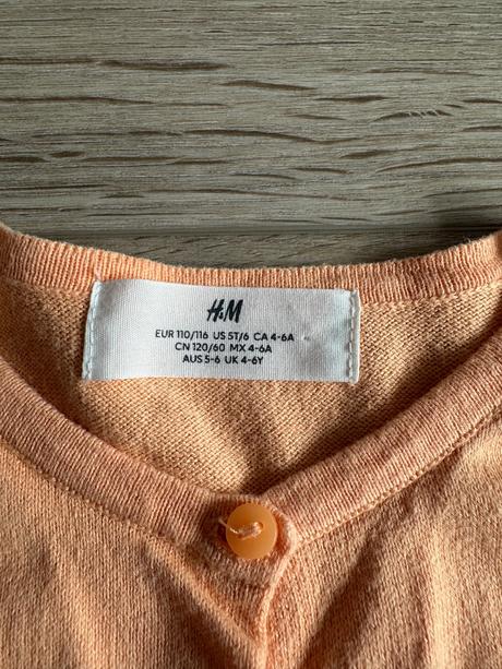 Svetrík h&m 110/116 marhuľkový, h&m,110