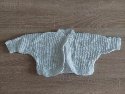 Štrikované biele bolerko veľ.98-104, 98