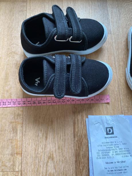 Tenisky na suchý zips čierne, deichmann,27