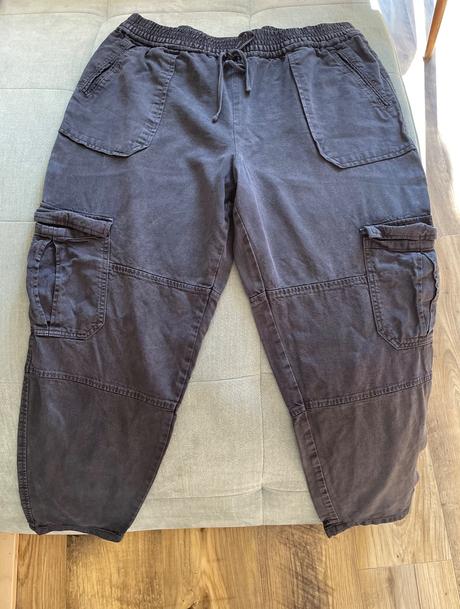 Tmavosive siroke nohavice h&m, h&m,42