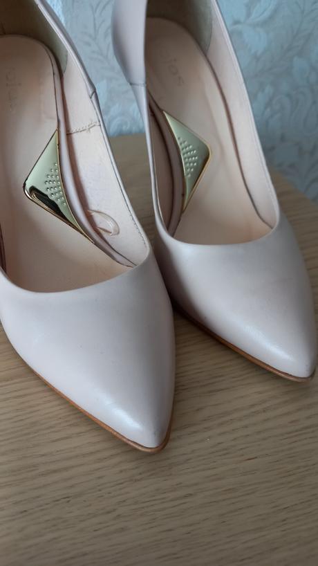 Pudrové kožené lodičky, wojas,37