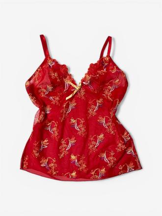 Dámske červené priehľadné tielko, miriale,s