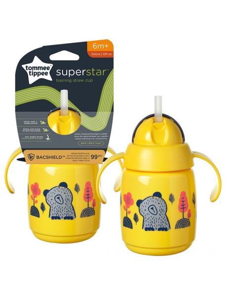 Tommee tippee hrnček so slamkou superstar žltý 300, tommee tippee