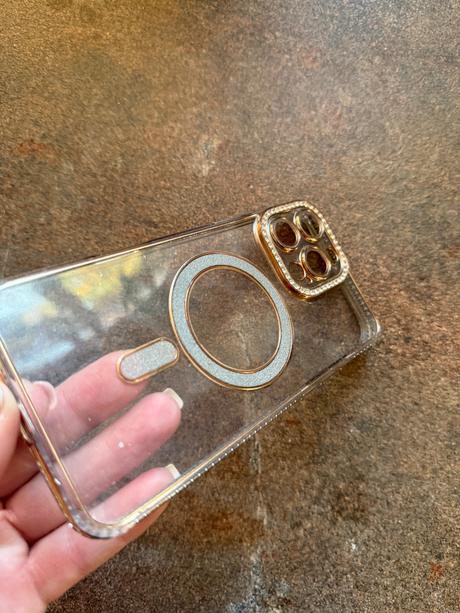 Priehľadný kryt iphone pro max 16 s kamienkami, apple