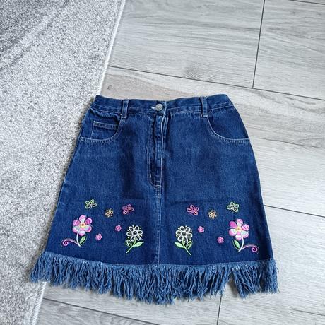 Exluzívná rifľová suknička s vyšívaním, 140