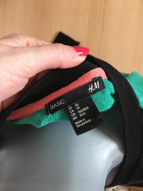 Čierno-zelený svetrík h&m, h&m,s