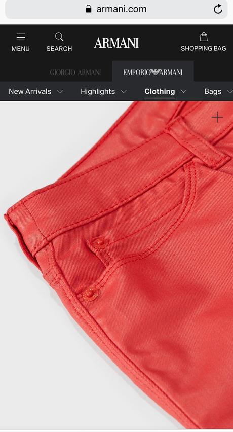 Emporio armani w28 červené nohavice, armani,28