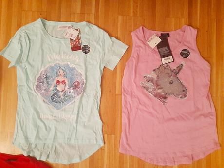 Nové dievčenské tričká z rakúska, premieňacie, mat, takko,164