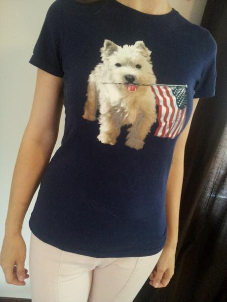 Dámske tričko s americkou zástavou z usa, s