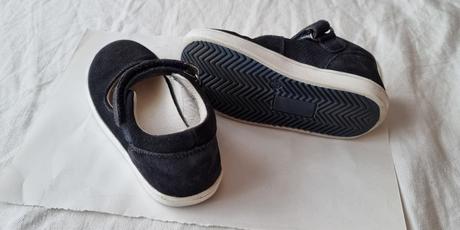 Tmavomodré dievčenské baleríny z brúsenej kože, bubble gummers,26