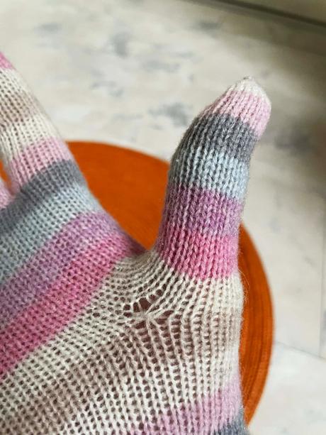 Vysoké angorové rukavice, l