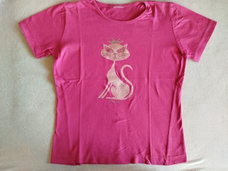 Tričko s mačičkou s kamienkami, 134