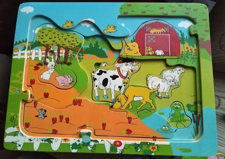 Vrstvené detské drevené puzzle,